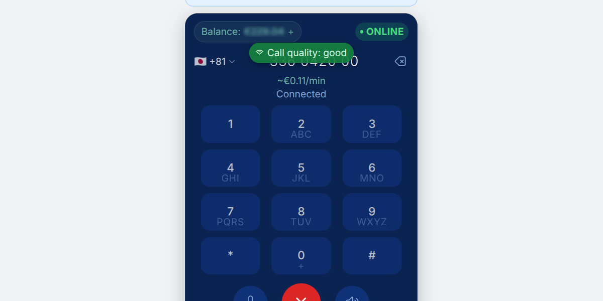 A Live Call Quality Indicator on the Dialler